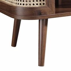 Izzy Curved Rattan Bedside Table, Walnut -Daals FT BST 04 WALN detail3