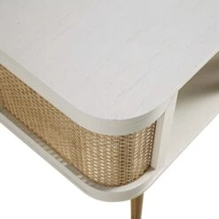 Izzy Curved Rattan Bedside Table, White -Daals FT BST 04 WHITE detail1