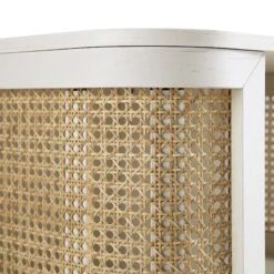 Izzy Curved Rattan Bedside Table, White -Daals FT BST 04 WHITE detail3