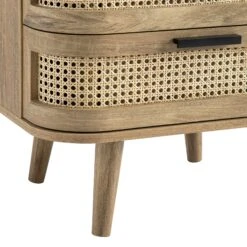 Izzy Curved Rattan 2-Drawer Bedside Table, Natural -Daals FT BST 05 NAT detail3