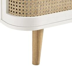 Izzy Curved Rattan 2-Drawer Bedside Table, White -Daals FT BST 05 WHITE detail4