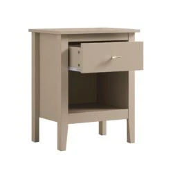 Oakham 1-Drawer Bedside Table, Deep Greige -Daals FT BST 06 BEIGE WB3