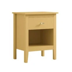 Oakham 1-Drawer Bedside Table, Rattan Yellow -Daals FT BST 06 SAFYEL WB2