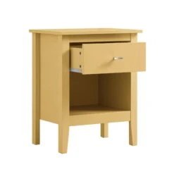 Oakham 1-Drawer Bedside Table, Rattan Yellow -Daals FT BST 06 SAFYEL WB3