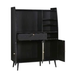 Frances Woven Rattan Kitchen Cabinet, Black 20 Frances Woven Rattan Kitchen Cabinet, Black -Daals FT BUFFET 01 BLACK WB3