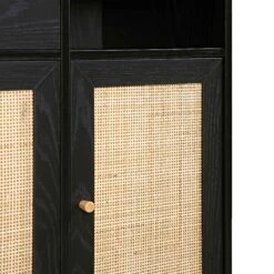 Frances Woven Rattan Kitchen Cabinet, Black 25 Frances Woven Rattan Kitchen Cabinet, Black -Daals FT BUFFET 01 BLACK detail2