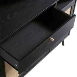 Frances Woven Rattan Kitchen Cabinet, Black 26 Frances Woven Rattan Kitchen Cabinet, Black -Daals FT BUFFET 01 BLACK detail3