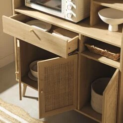 Frances Woven Rattan Kitchen Cabinet, Natural -Daals FT BUFFET 01 NAT scene2