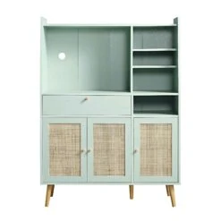 Frances Woven Rattan Kitchen Cabinet, Mint -Daals FT BUFFET 01 SAGE WB1