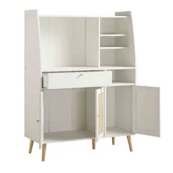 Frances Woven Rattan Kitchen Cabinet, White -Daals FT BUFFET 01 WHITE WB3