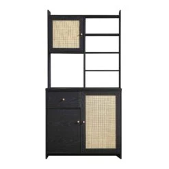 Frances Woven Rattan Dresser, Black -Daals FT BUFFET 02 BLACK WB1