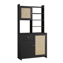 Frances Woven Rattan Dresser, Black -Daals FT BUFFET 02 BLACK WB3