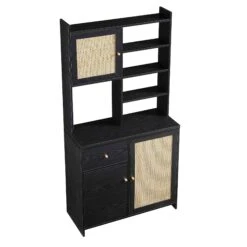 Frances Woven Rattan Dresser, Black -Daals FT BUFFET 02 BLACK WB5