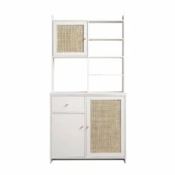 Frances Woven Rattan Dresser, White -Daals FT BUFFET 02 WHITE WB1