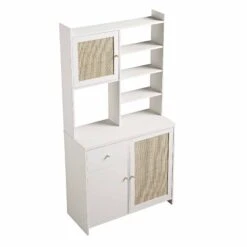 Frances Woven Rattan Dresser, White -Daals FT BUFFET 02 WHITE WB4