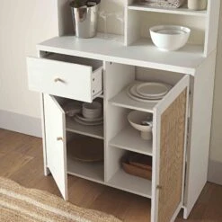 Frances Woven Rattan Dresser, White -Daals FT BUFFET 02 WHITE scene2