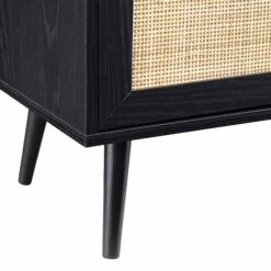 Frances Woven Rattan Display Cabinet, Black -Daals FT CAB 01 BLACK detail5