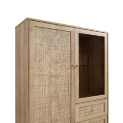 Frances Woven Rattan Display Cabinet, Natural -Daals FT CAB 01 NAT detail1