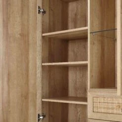 Frances Woven Rattan Display Cabinet, Natural -Daals FT CAB 01 NAT detail3