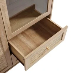Frances Woven Rattan Display Cabinet, Natural -Daals FT CAB 01 NAT detail4