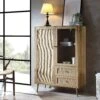 Frances Woven Rattan Display Cabinet, Natural