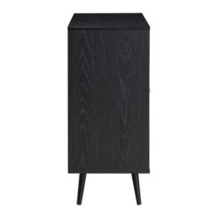 Frances Woven Rattan Drinks Cabinet, Black -Daals FT CAB 02 BLACK WB4