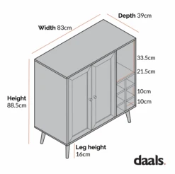 Frances Woven Rattan Drinks Cabinet, Mint -Daals FT CAB 02 CHART 3
