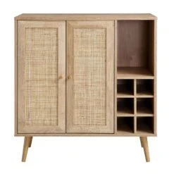 Frances Woven Rattan Drinks Cabinet, Natural -Daals FT CAB 02 NAT WB1