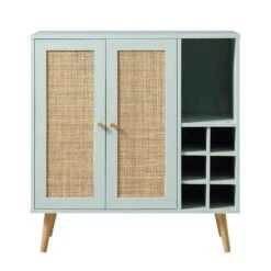 Frances Woven Rattan Drinks Cabinet, Mint -Daals FT CAB 02 SAGE WB1