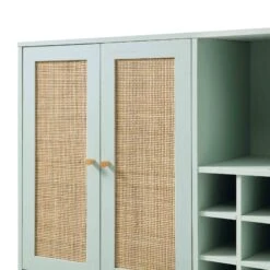Frances Woven Rattan Drinks Cabinet, Mint -Daals FT CAB 02 SAGE detail1