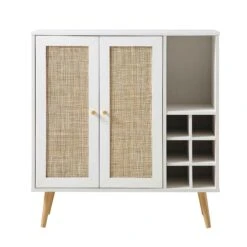 Frances Woven Rattan Drinks Cabinet, White 13 Frances Woven Rattan Drinks Cabinet, White -Daals FT CAB 02 WHITE WB1