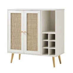 Frances Woven Rattan Drinks Cabinet, White 14 Frances Woven Rattan Drinks Cabinet, White -Daals FT CAB 02 WHITE WB2