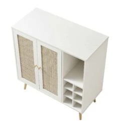 Frances Woven Rattan Drinks Cabinet, White 17 Frances Woven Rattan Drinks Cabinet, White -Daals FT CAB 02 WHITE WB4