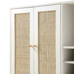 Frances Woven Rattan Drinks Cabinet, White 19 Frances Woven Rattan Drinks Cabinet, White -Daals FT CAB 02 WHITE detail1