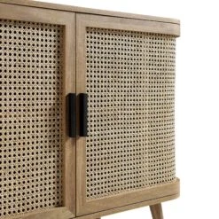 Izzy Curved Rattan 2-Door Small Sideboard, Natural -Daals FT CAB 03 NAT detail1