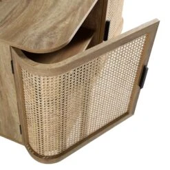 Izzy Curved Rattan 2-Door Small Sideboard, Natural -Daals FT CAB 03 NAT detail2
