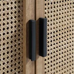 Izzy Curved Rattan 2-Door Small Sideboard, Natural -Daals FT CAB 03 NAT detail4