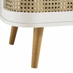 Izzy Curved Rattan 2-Door Small Sideboard, White -Daals FT CAB 03 WHITE detail3