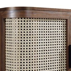 Izzy Curved Rattan 2-Door Buffet Sideboard, Walnut -Daals FT CAB 04 WALN detail3