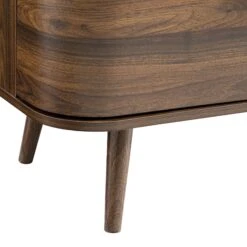 Izzy Curved Rattan 1-Drawer Small Sideboard, Walnut -Daals FT CAB 05 WALN detail4