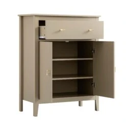 Oakham Small Sideboard With Drawer, Deep Greige -Daals FT CAB 06 BEIGE WB4