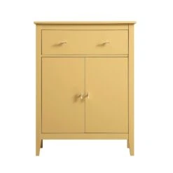 Oakham Small Sideboard With Drawer, Rattan Yellow -Daals FT CAB 06 SAFYEL WB1