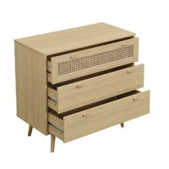 Anya Woven Rattan Chest Of 3 Drawer In Natural Colour -Daals FT COD 001 NATURAL WB1