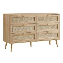 Frances Woven Rattan Chest Of 6 Drawers, Natural 15 Frances Woven Rattan Chest Of 6 Drawers, Natural -Daals FT COD 002 NAT WB1