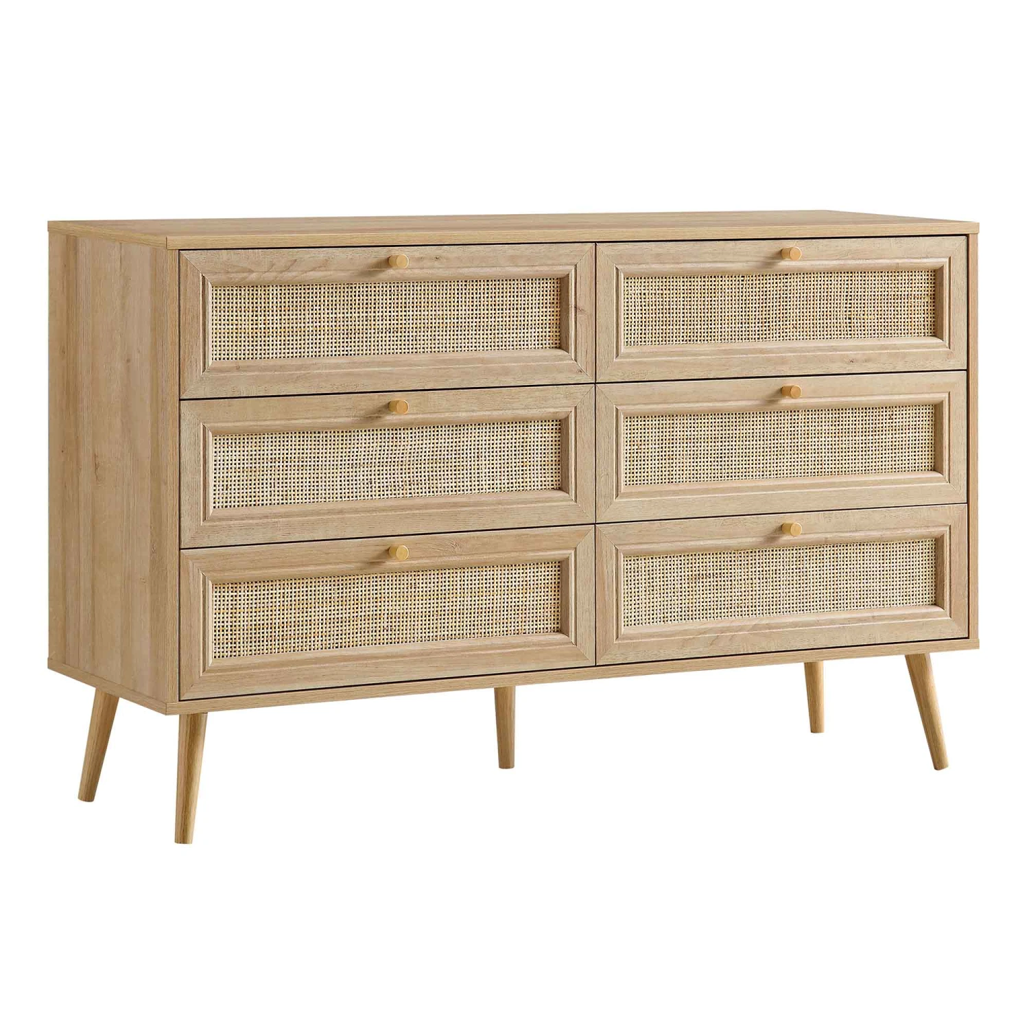 Frances Woven Rattan Chest Of 6 Drawers, Natural 3 Frances Woven Rattan Chest Of 6 Drawers, Natural - Image 3