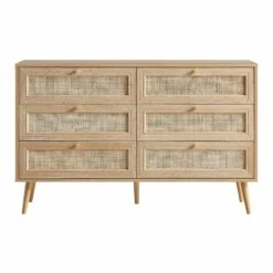 Frances Woven Rattan Chest Of 6 Drawers, Natural 16 Frances Woven Rattan Chest Of 6 Drawers, Natural -Daals FT COD 002 NAT WB2