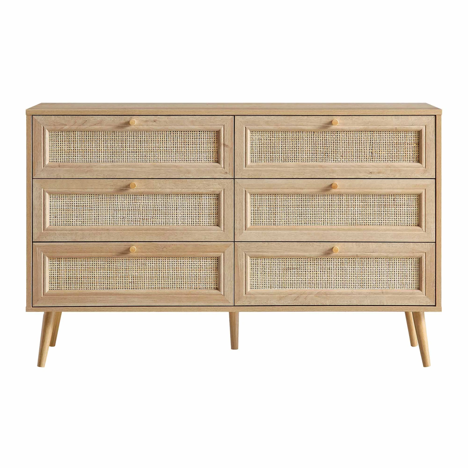 Frances Woven Rattan Chest Of 6 Drawers, Natural 4 Frances Woven Rattan Chest Of 6 Drawers, Natural - Image 4