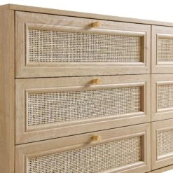 Frances Woven Rattan Chest Of 6 Drawers, Natural 20 Frances Woven Rattan Chest Of 6 Drawers, Natural -Daals FT COD 002 NAT detail1