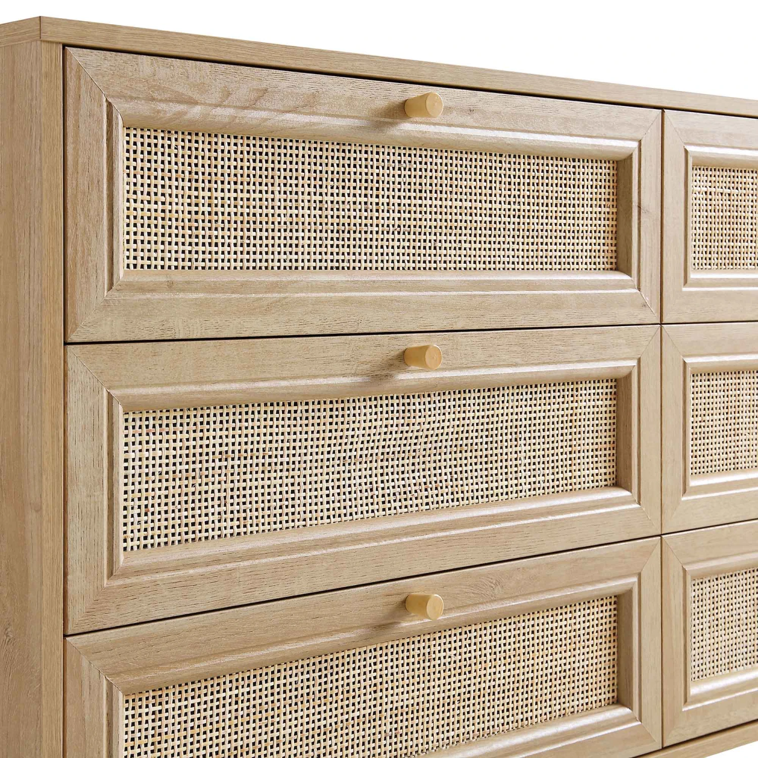 Frances Woven Rattan Chest Of 6 Drawers, Natural 8 Frances Woven Rattan Chest Of 6 Drawers, Natural - Image 8