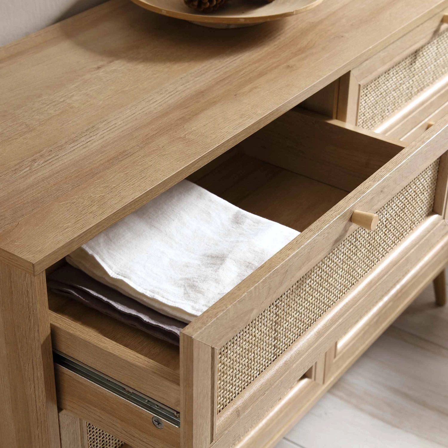 Frances Woven Rattan Chest Of 6 Drawers, Natural 11 Frances Woven Rattan Chest Of 6 Drawers, Natural - Image 11